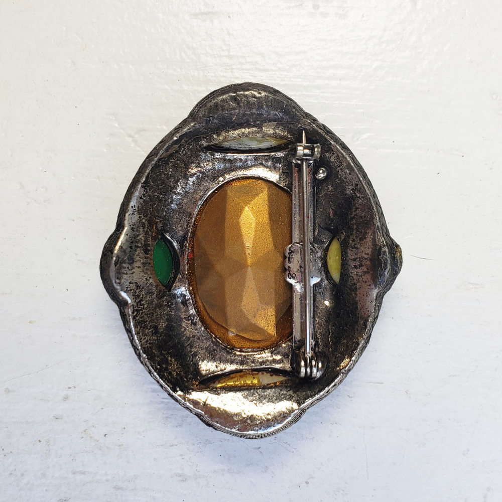 50s Scottish agate inspired costume brooch. - Picture 5 of 6